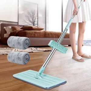 Microfiber Flat Mop Hand Free Squeeze Cleaning Floor Mop